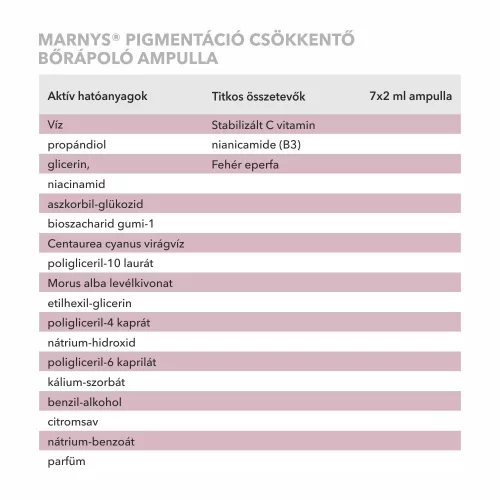 MARNYS PIGMENT CONTROL - PIGMENTÁCIÓ CSÖKKENTŐ BŐRÁPOLÓ AMPULLA 7X2 ML